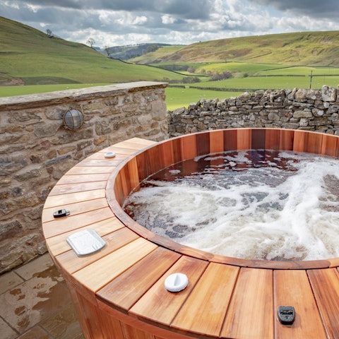 Enjoy panormaic views of God's own country from the private hot tub