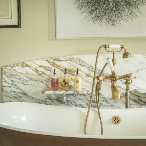 Warm up after an invigorating stroll around the farm with a long soak in the bath