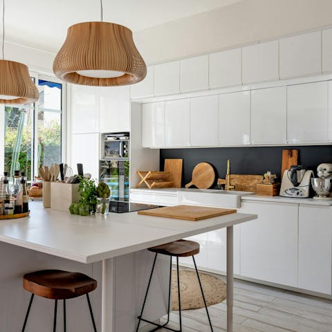 Gather in the kitchen for drinks and dinners