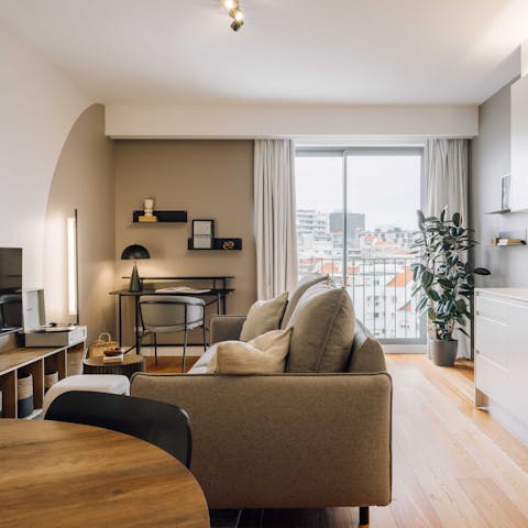 Relax, read or catch up on work in the cosy living room