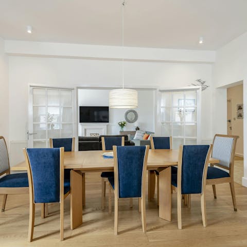 Enjoy some Dorset apple cake at the dining table