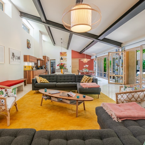 Have a glass of Champagne in the bright living room