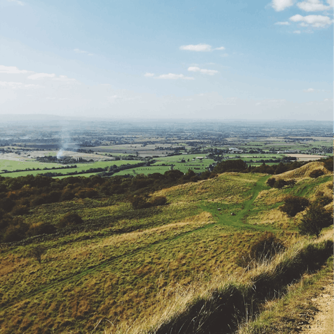 Don your walking shoes and admire the views from Leckhampton Hill
