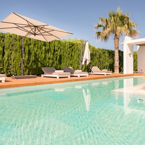 Spend the afternoon splashing in the private pool