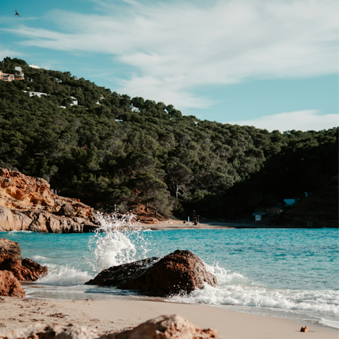 Watch the sunset at Cala Conta, not far away