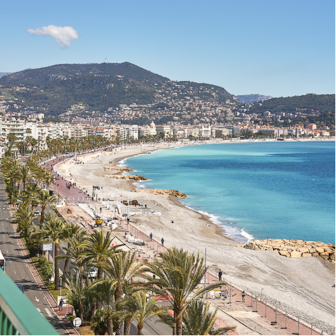 Stroll along Promenade des Anglais, just steps from your door