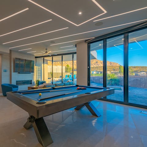 Gather for a friendly game of snooker as the sun sets