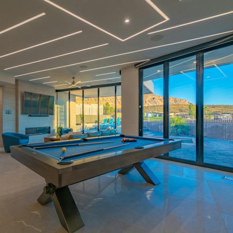 Gather for a friendly game of snooker as the sun sets