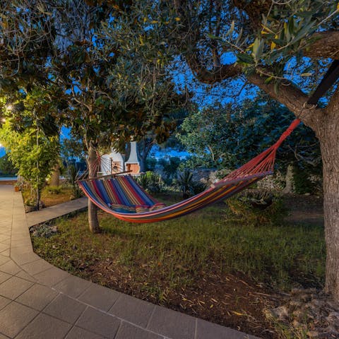 Lay back in a hammock on a warm evening