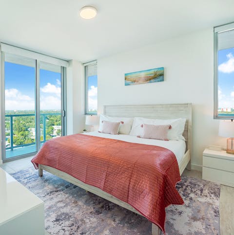 Wake up from a cosy slumber with sweeping views over the city