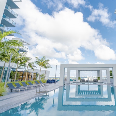 Cool off from the Miami sunshine at the shared pool