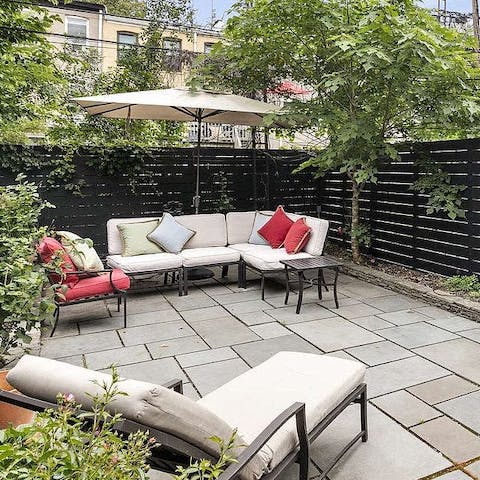 Savour refreshing drinks on the private patio
