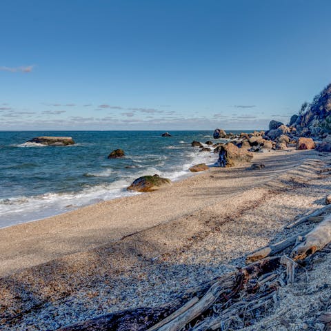 Wile away the afternoons on the private beach