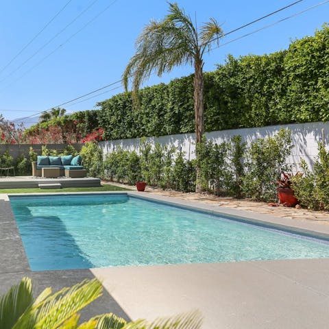 Take a refreshing dip in the sparkling turquoise pool