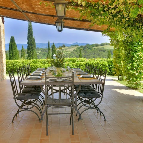 Fire up the pizza oven and barbecue on the terrace