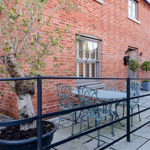 Enjoy drinks alfresco on warm summer evenings, soaking up the peace and quiet