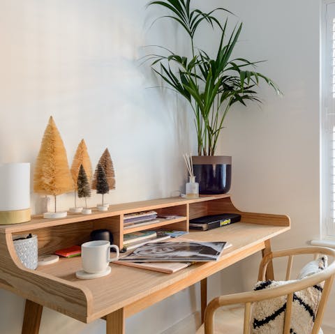 Catch up on any work you have at the dedicated desk space