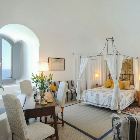 Wake up feeling rested in the four-poster bed