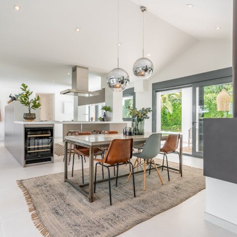 Rustle up brunch and mimosas, there's a deluxe coffee maker at the ready