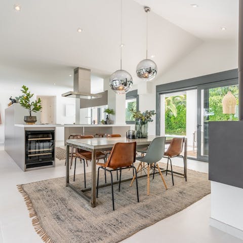 Rustle up brunch and mimosas, there's a deluxe coffee maker at the ready