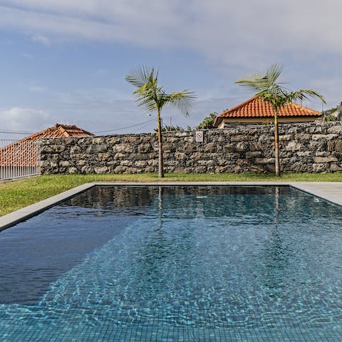 Cool off from the summer sun in the private swimming pool