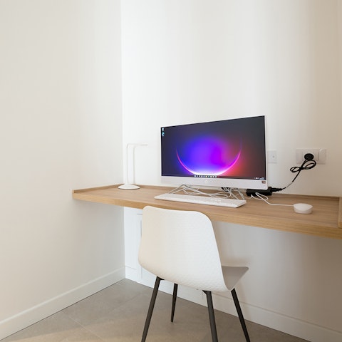 Catch up with work at the dedicated desk