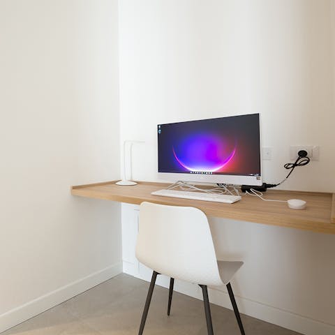 Catch up with work at the dedicated desk