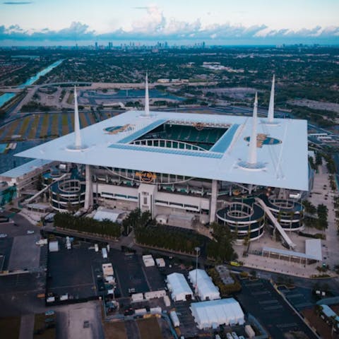 Catch a game or concert at Hard Rock Stadium, 12 minutes away