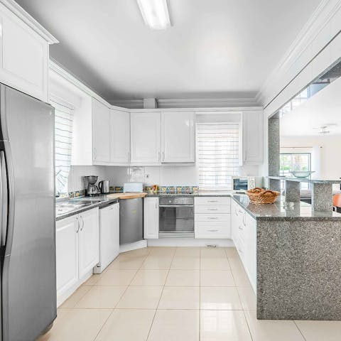Rustle up an array of petiscos in your spacious kitchen