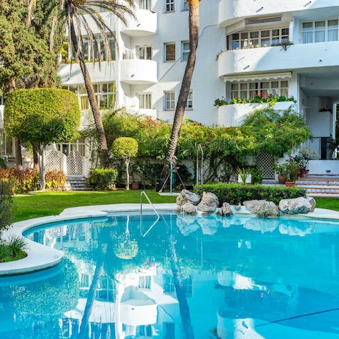 Cool off with a dip in the complex's pristine pool