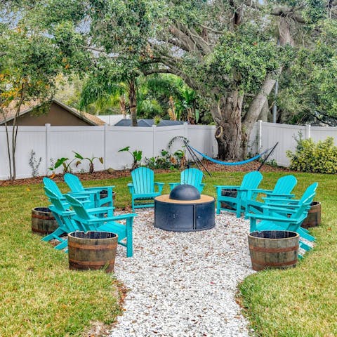 Gather round the fire pit in the evening