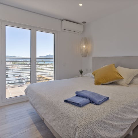 Wake up and step out onto the balcony