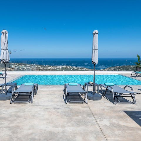 Swim laps in the private pool and see where the sea meets the shore