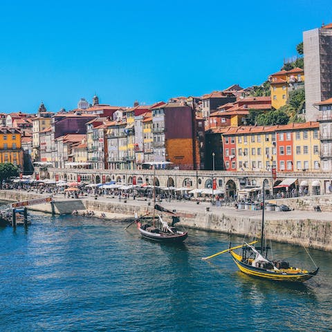 Stroll down to the River Douro in just over twenty minutes and continue along its banks