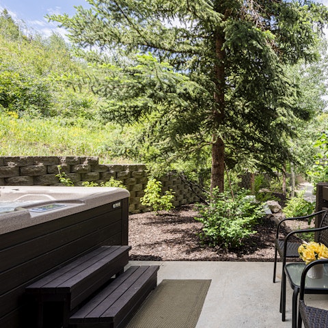 Enjoy the sweet sounds of nature while relaxing in the hot tub