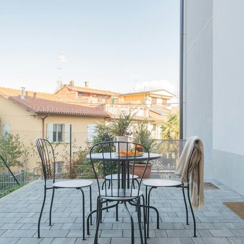 Dine alfresco with loved ones in the private garden