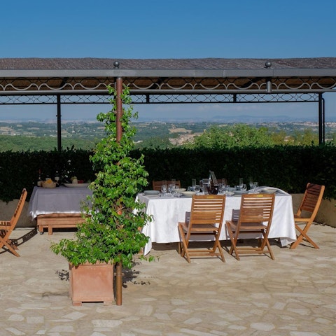 Share an alfresco feast on the shaded terrace