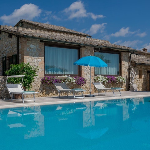 Enjoy summer afternoons by the private pool