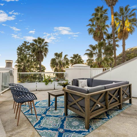 Find the perfect spot for sun set drinks on the terrace