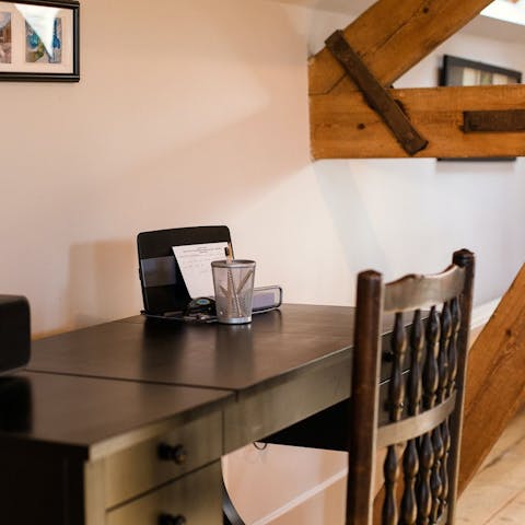 Get a spot of work done at the dedicated laptop desk