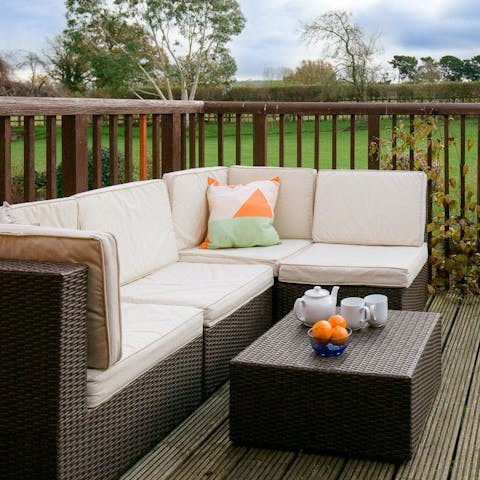 Take your evening tipple outside on the terrace lounge