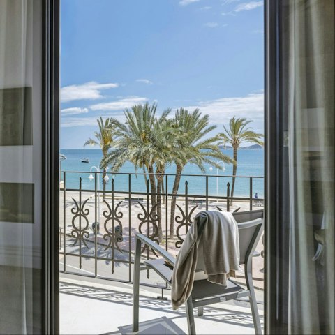 Pad out to the balcony for people-watching and Mediterranean views