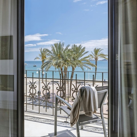 Pad out to the balcony for people-watching and Mediterranean views