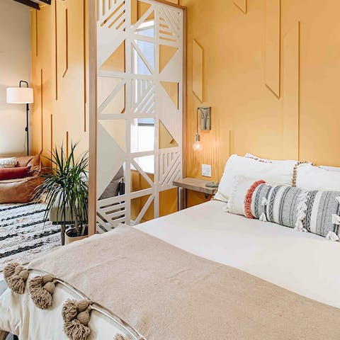 Cocoon yourself away at night in the comfortable bed