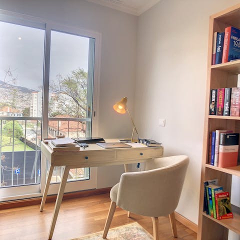 Get down to business in the office, which doubles as a third bedroom
