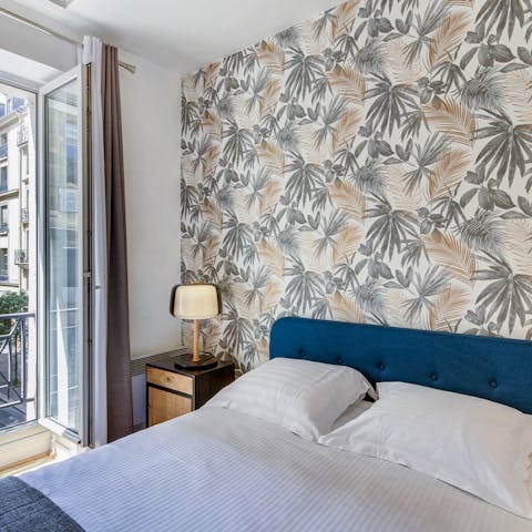 Snuggle up in the comfortable bed after a busy day