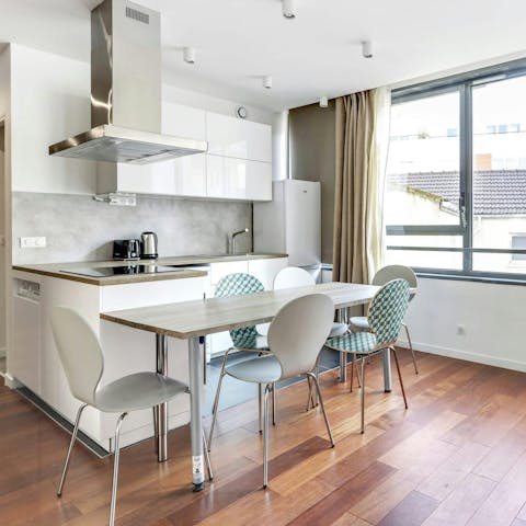 Gather around the dining table to plan your activities for the day