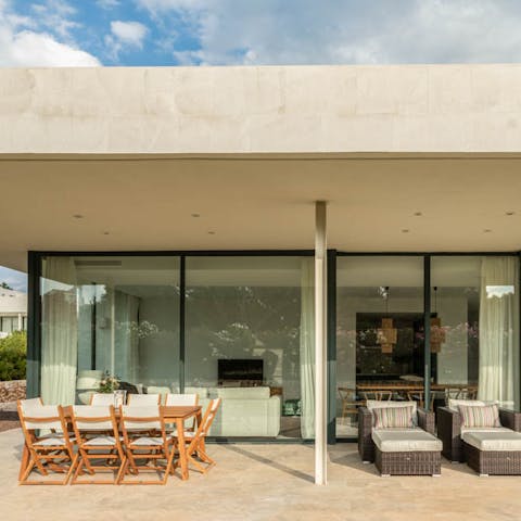 Relax and entertain in ample outdoor living and dining space