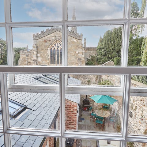 Take in quaint views of the historic architecture of the local church