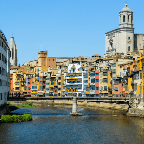 Drive over to Girona and explore its charming Old Quarter